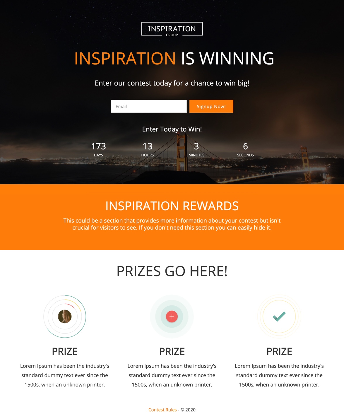 Landing Page Template: : Countdown to Win!