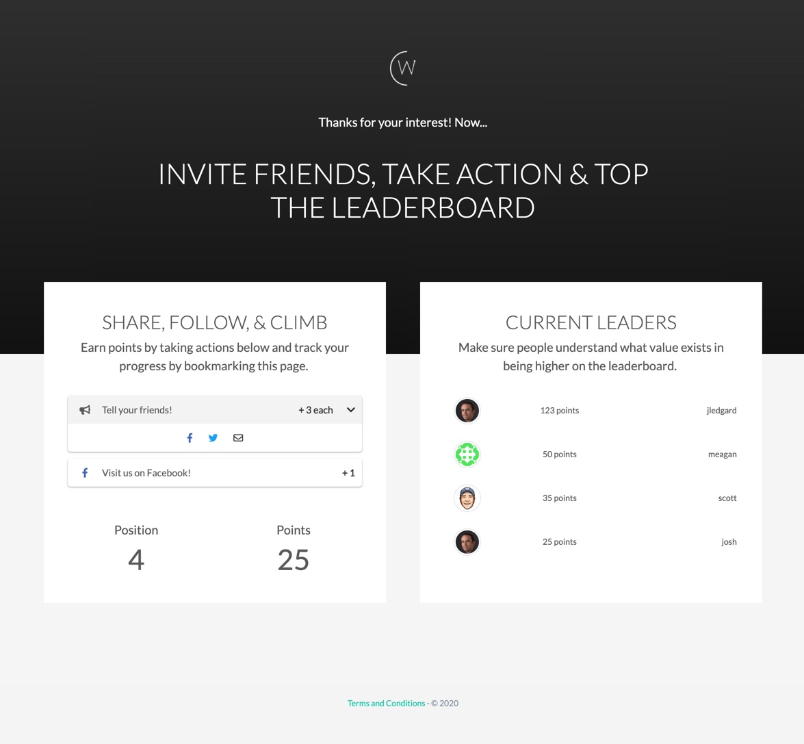 Landing Page Template: Leaderboard Giveaway S x S Leaderboard - Contest