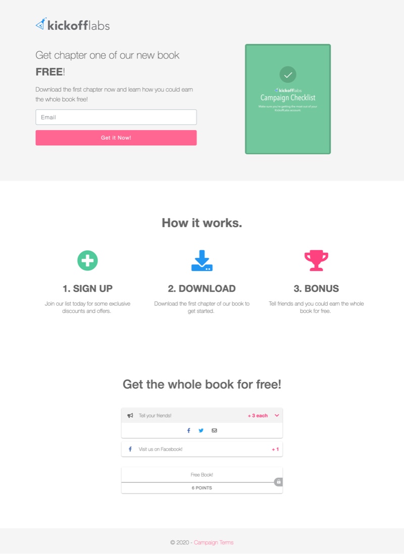 Landing Page Template: Lead Magnet Book Bribery - Contest