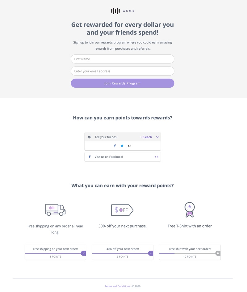Landing Page Template:  Shopping Rewards - Contest