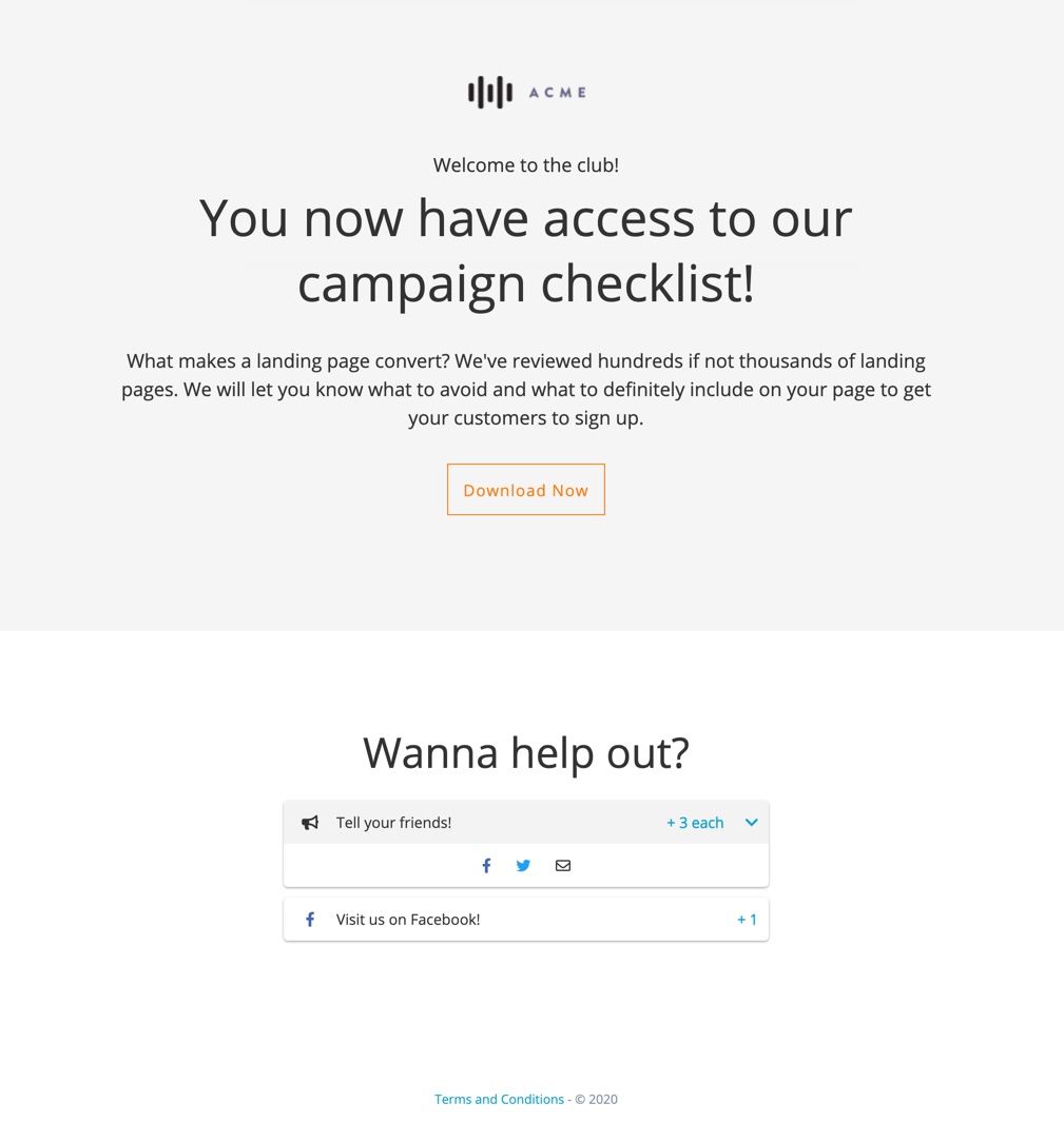 Landing Page Template:  Simple Opt-In Reward - Contest