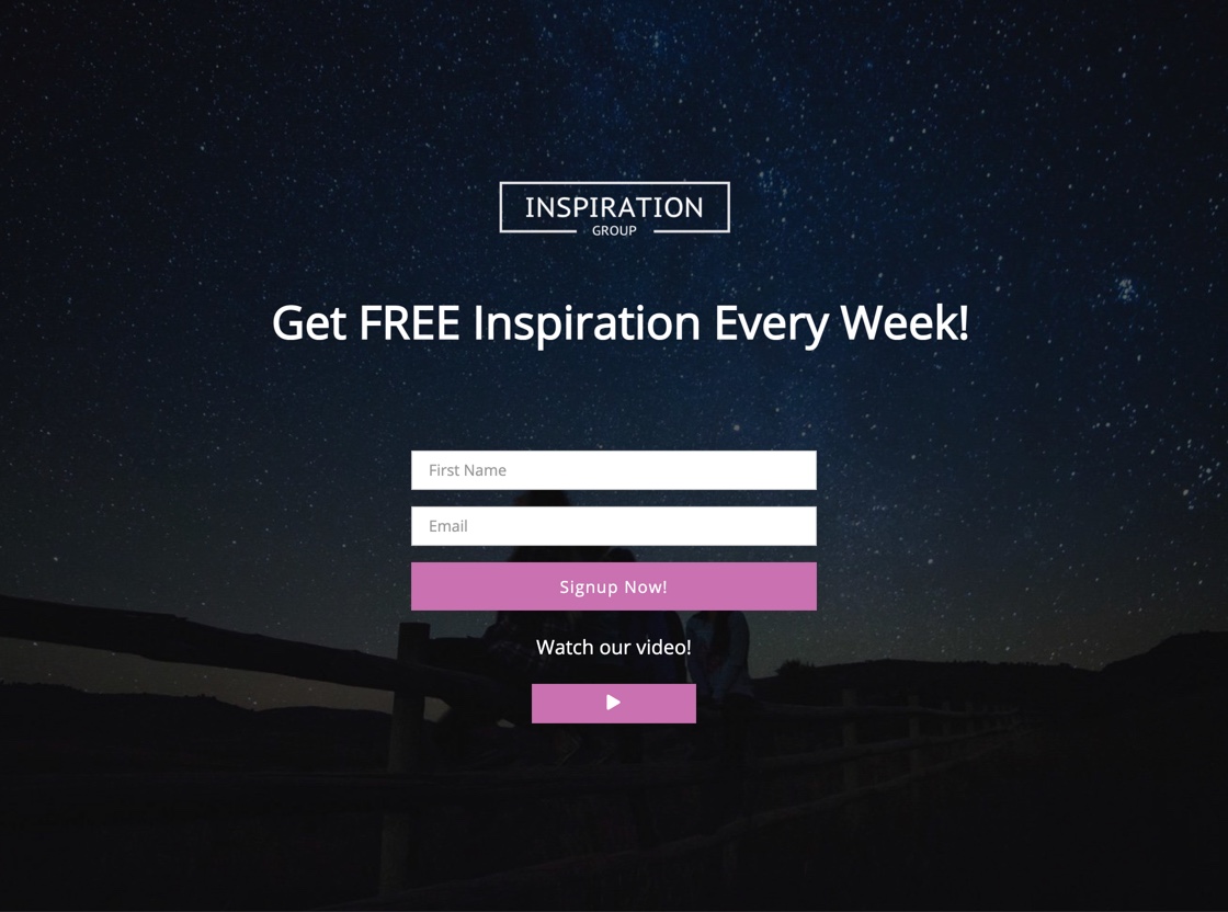 Landing Page Template:  Popup Video - Contest