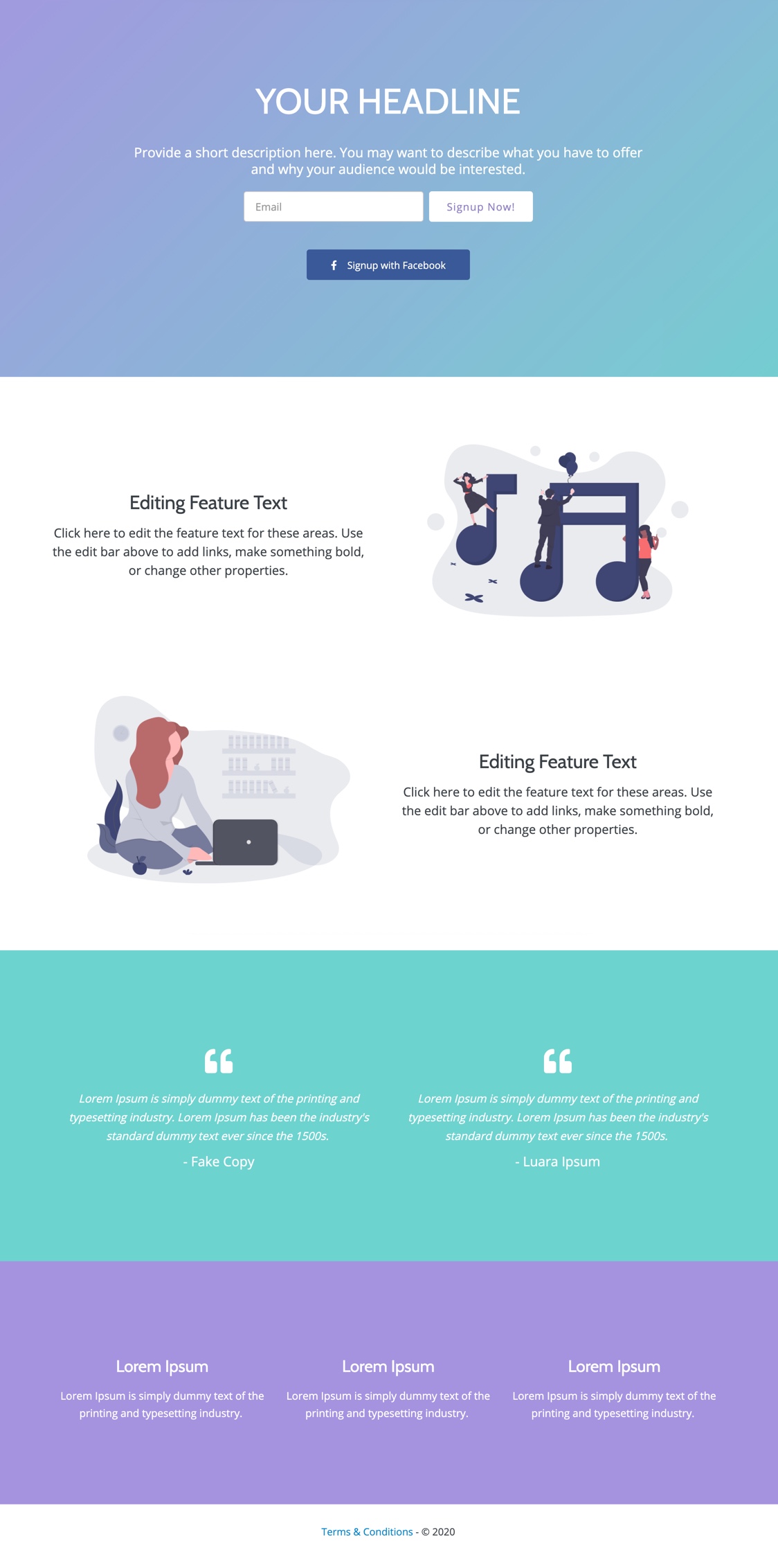Landing Page Template: : Feature Zig Zag